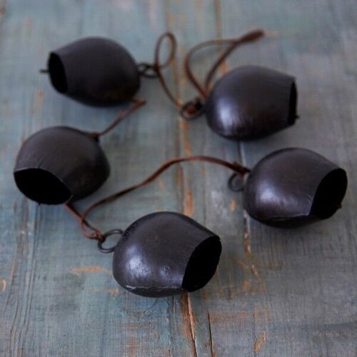 String of Black Cow Bells