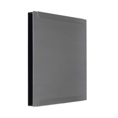 glasnos.display.metal - display with stainless steel front