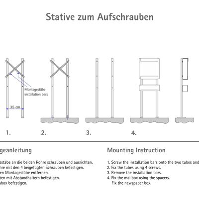 glasnost.wood.grey - Stative zum Aufschrauben