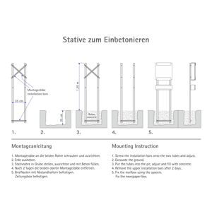 glasnost.glass.360 - trépieds à encastrer dans le béton