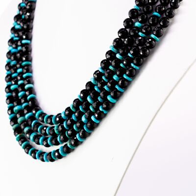 Agate and Turquoise Multistrand Necklace
