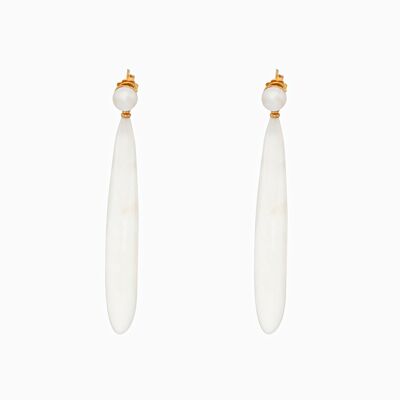 Agate Drops and Pearls Earrings