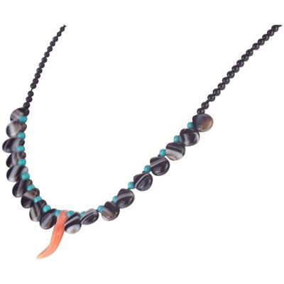 Agate Turquoise Pendant Necklace