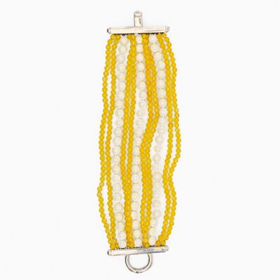 Agate White and Yellow Bracelet