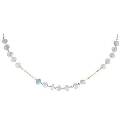 Aquamarine Rondelle Chain Necklace