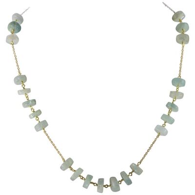 Aquamarine Rondelles Chain Necklace