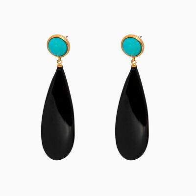 Black Agate Drop Earrings