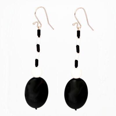 Black and White Agate Earrings