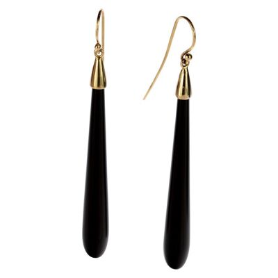 Black Onyx Tear Earrings