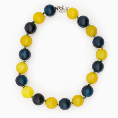 Blue and Yellow Agate Necklace