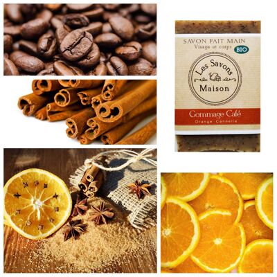Orange coffee scrub soap - Cinnamon