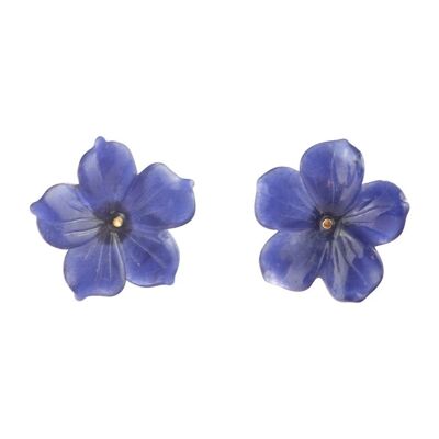 Blue Flowers Stud Earrings