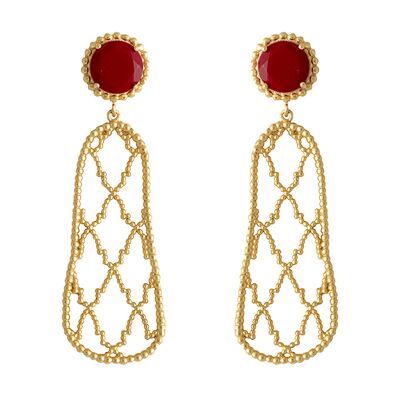 Boucles d'oreilles rubis Alhambra
