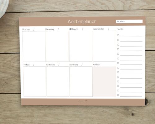 Wochenplaner DIN A4 | Home Office Planer | Notizblock zum Arbeiten | Menüplaner | Habit-Tracker | To-Do-Liste | weekly planner