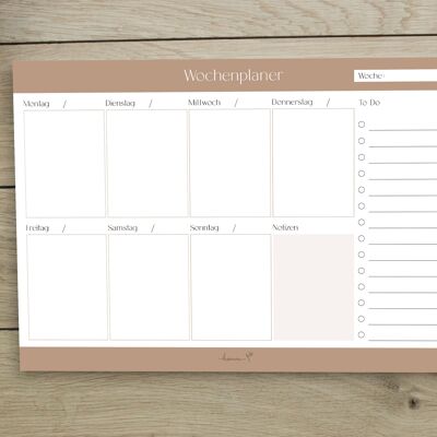 Weekly planner DIN A4 | Home office planner | Notepad for work | Menu planner | Habit tracker | To-do list | weekly planner