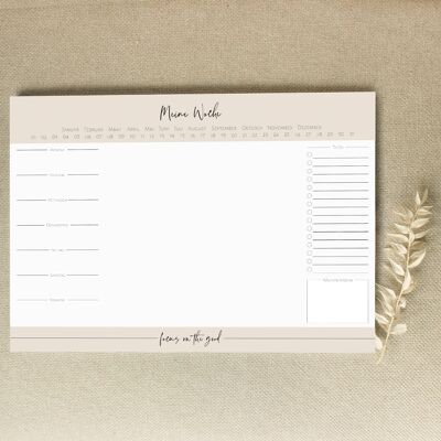 Desk pad DIN A3 on extra strong paper - 50 sheets | Home office | Weekly planner | weekly planner