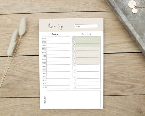 Tagesplaner DIN A5 - 50 Blatt | daily planner | Home Office Planer | To-Do-Liste | Stundenplan