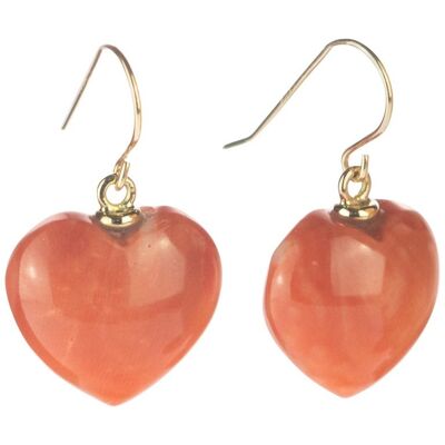 Coral Heart Earrings