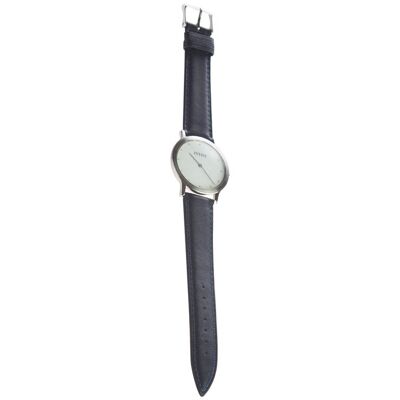 Dark Blue Leather Wrist Watch