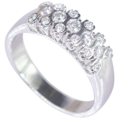 Diamond Cluster Band Cocktail Ring