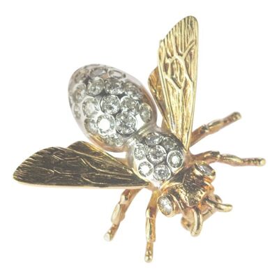 Diamond Mosquito Bee Gold Diamond Brooch