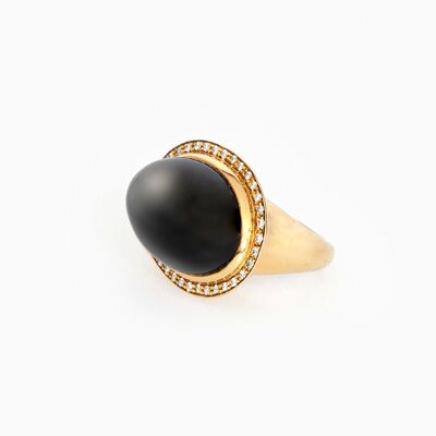 Diamonds and Agate Ring