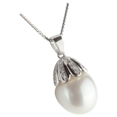 Diamonds and Pearl Pendant