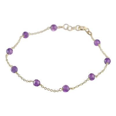 Faceted Amethyst Chain Bracelet