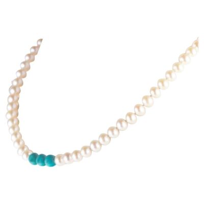 Freshwater Pearls & Turquoise Necklace
