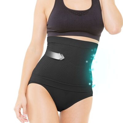 Black self-massaging biowave slimming belt for women