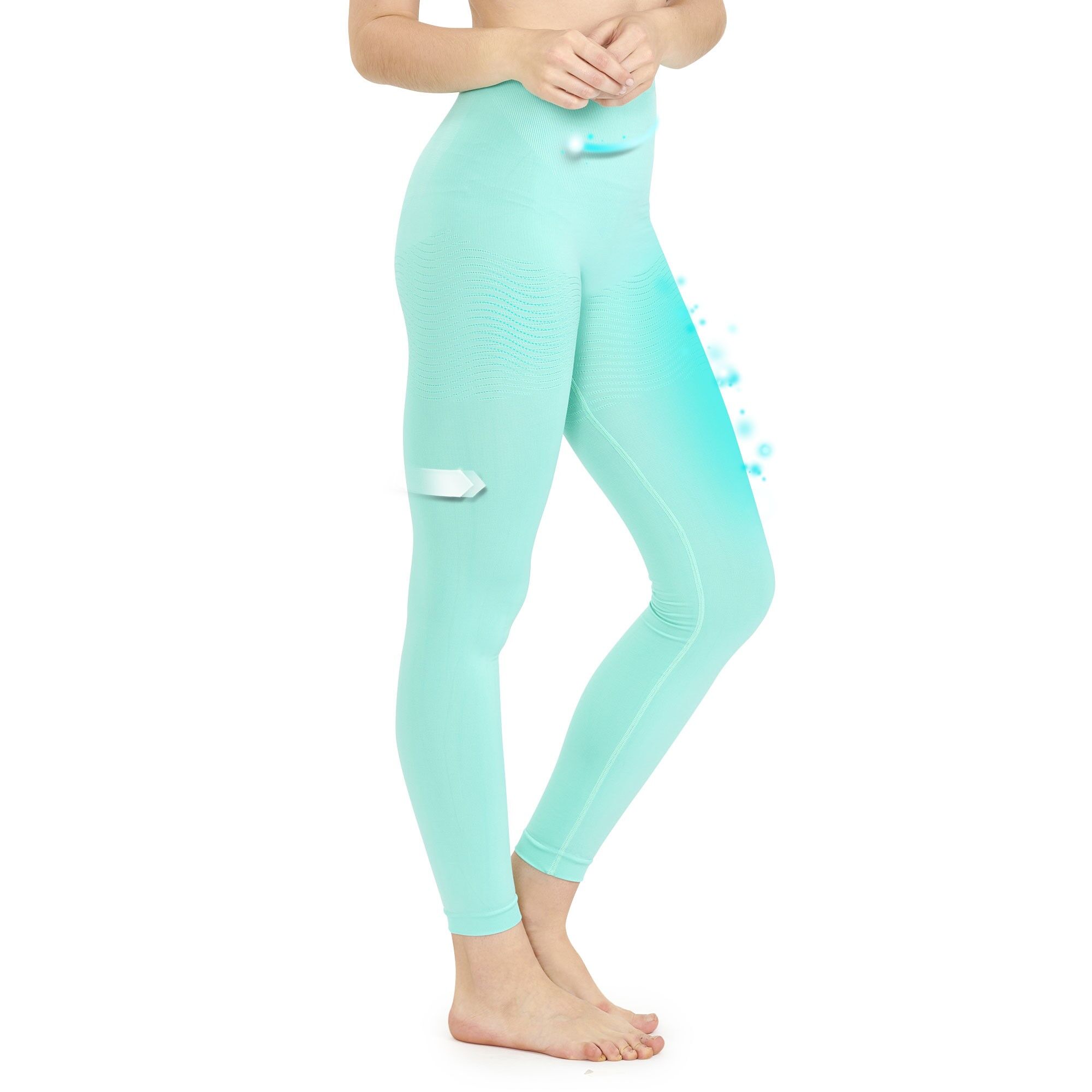 Buy wholesale Jade green self massaging biowave slimming leggings for women