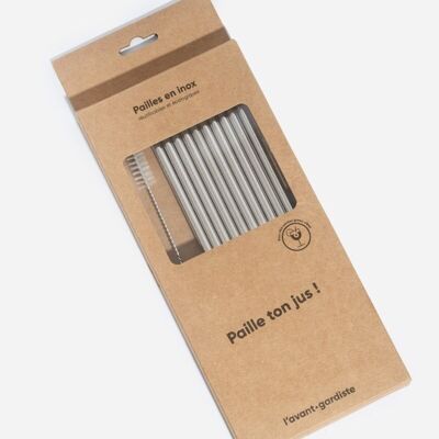 10 reusable stainless steel straws