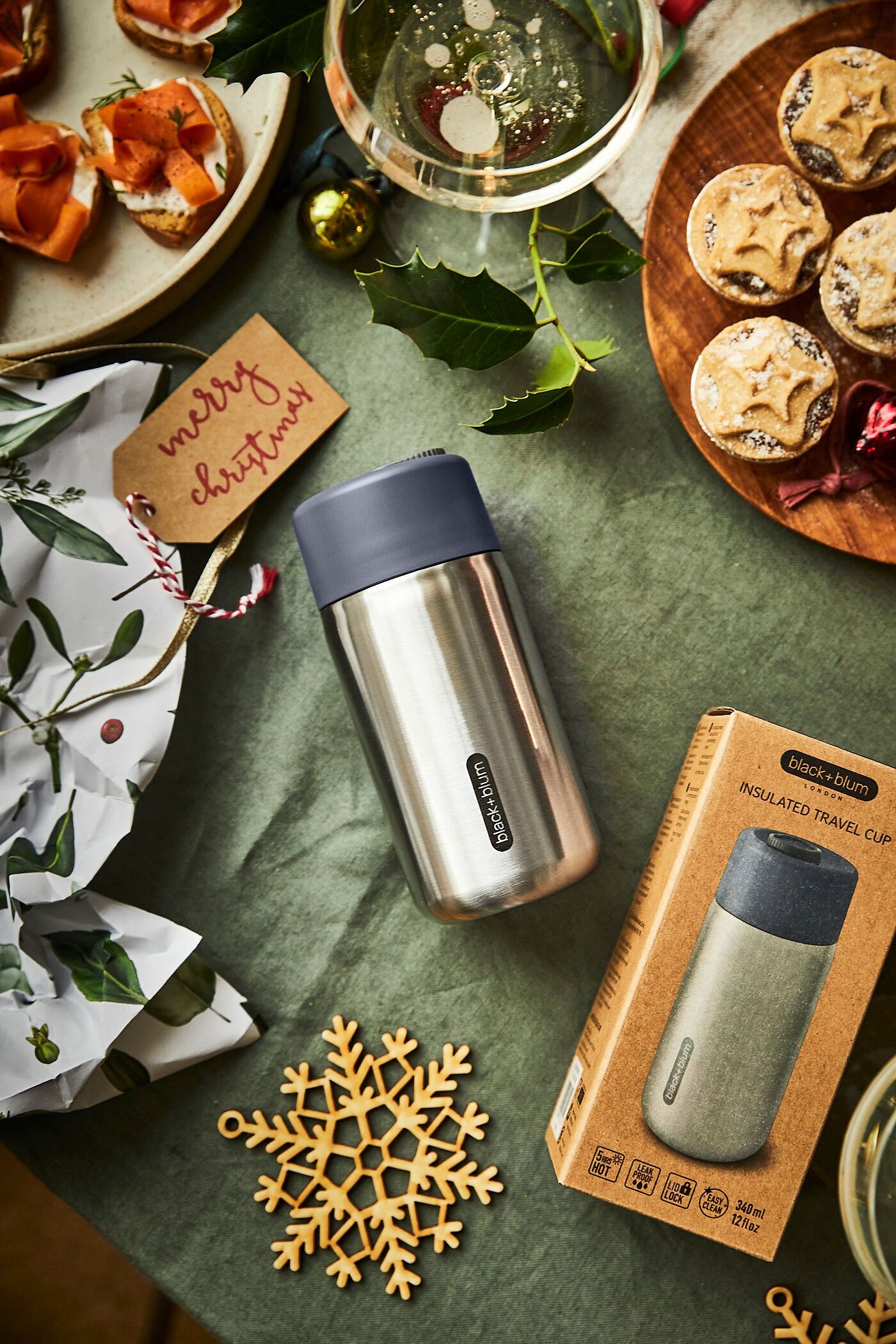 Tazza da viaggio/tazza isolata in acciaio inossidabile Ardesia 340 ml