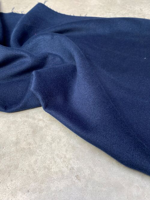 Tissu aspect laine brossée couleur marine- Seraphine