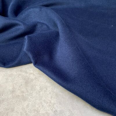 Tissu aspecto laine brossée couleur marine- Seraphine
