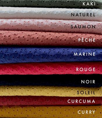 Tissu broderie anglaise coloris rouge - Suly