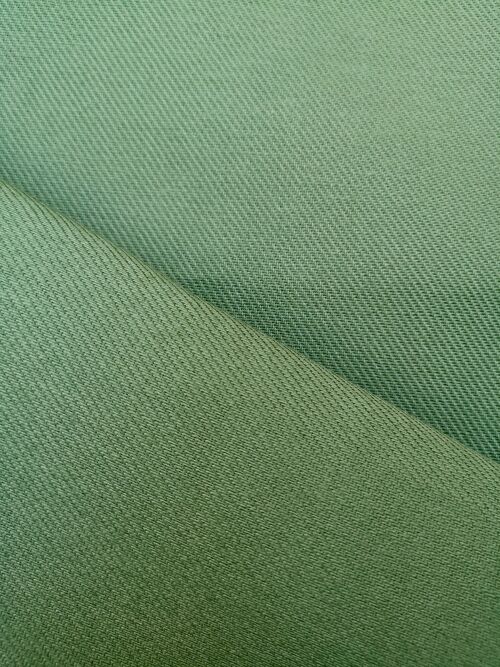 Tissu toile coton sergé vert - Caitlin