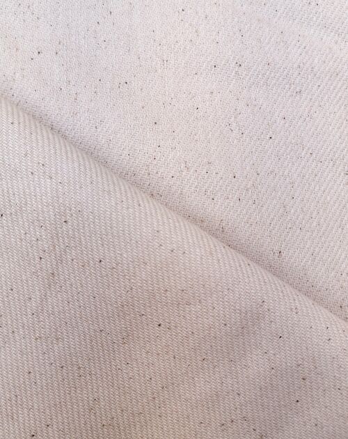 Tissu toile coton sergé beige - Caitlin