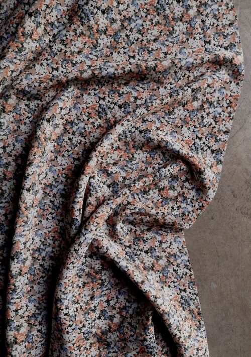 Tissu crêpe de polyester Blue Orange - Antoinette