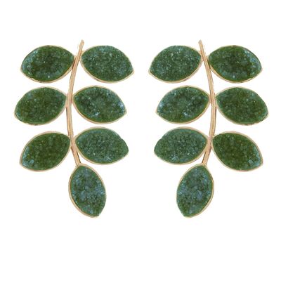 Boucles d'Oreilles Vert Feuille de Lavani