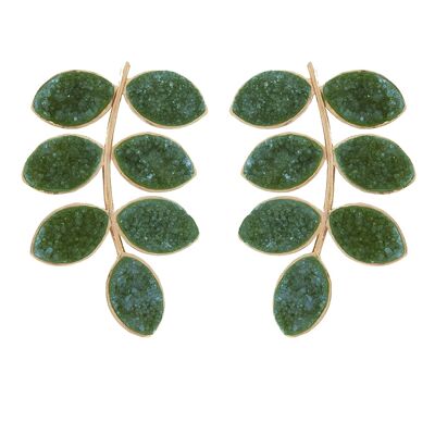 Lavani Leaf Green Earrings