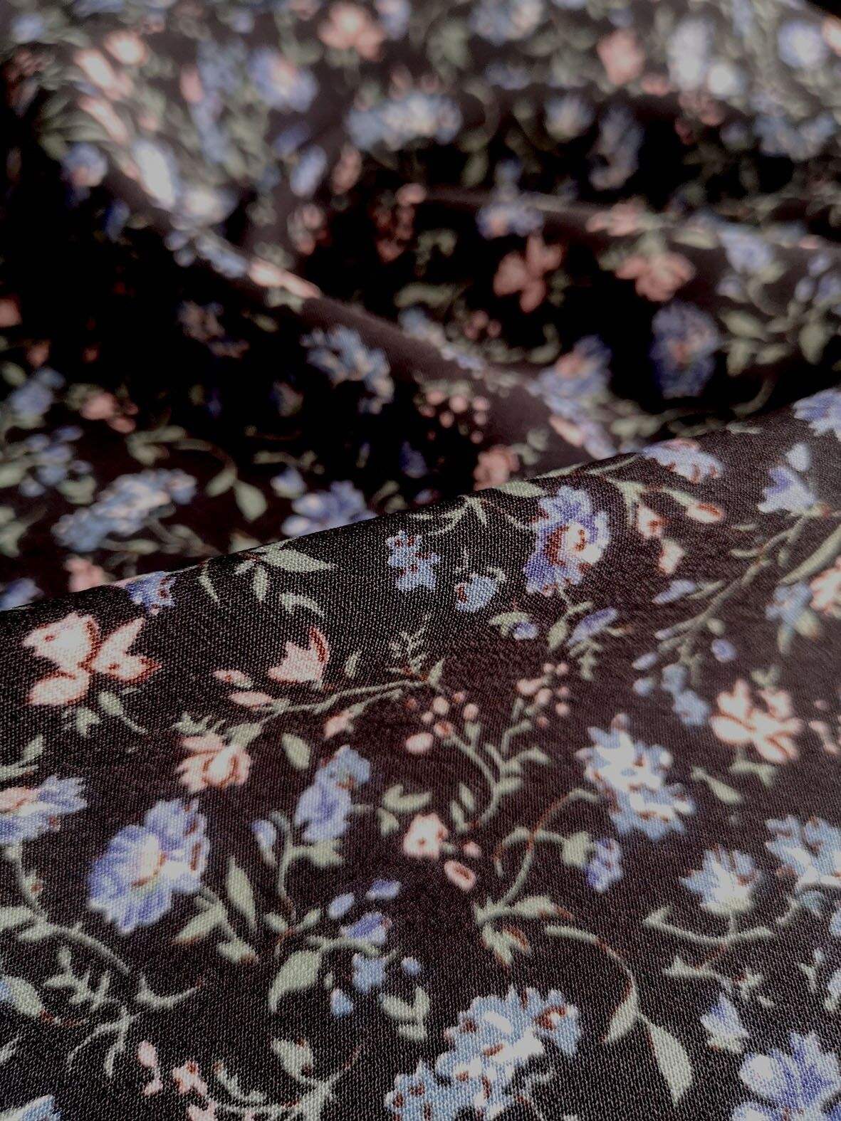 Tessuto crepe de poliestere nero - Alysha