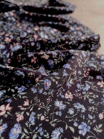 Tissu crêpe de polyester noir - Alysha 2