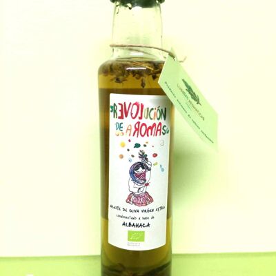 Aceite de oliva virgen extra eco. condimentado con albahaca