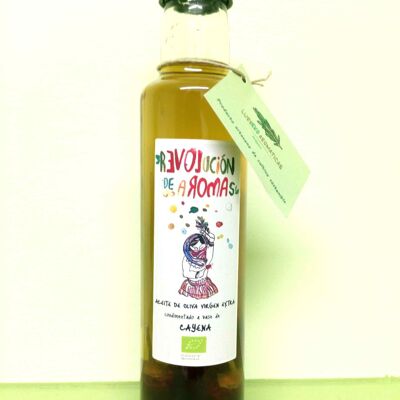 Aceite de oliva virgen extra eco. condimentado con cayena