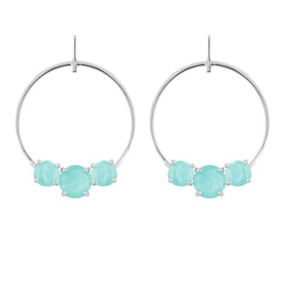 Boucles d'oreilles en argent aigue-marine clair de lune