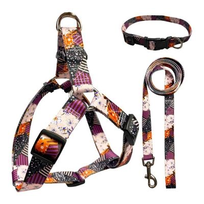 Paws & Son ™ Fancy - Set pettorina per cani - S - Voiletti-orange