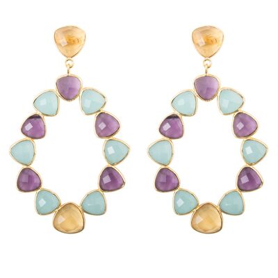 Palmira Purple earrings, aquamarine