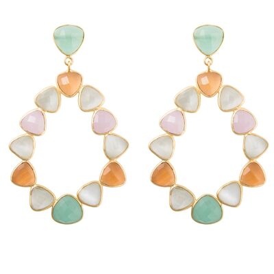 Boucles d'oreilles Palmira Rosa, blanc