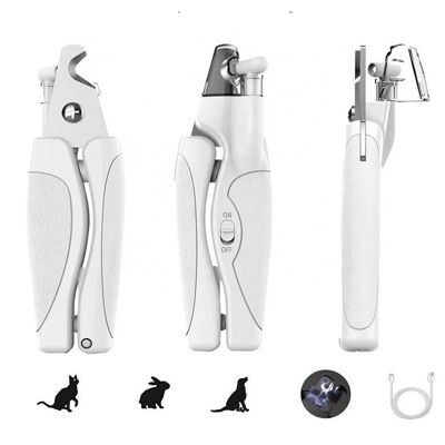 Paws & Son ™ Safeclip - Coupe-ongles pour animaux de compagnie avec lumière
